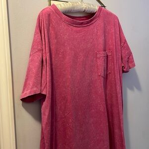 Pink tee shirt dress